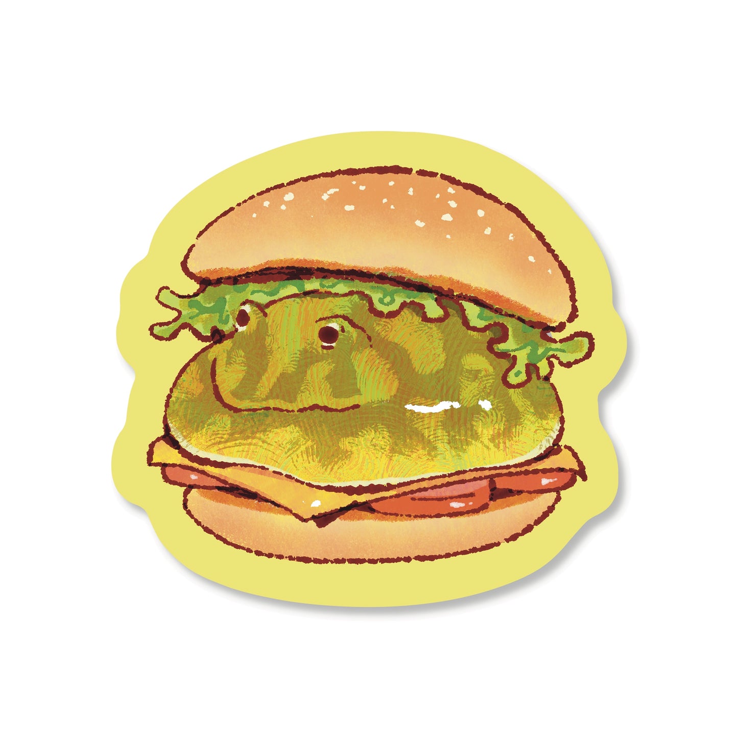 Frog Burger Sticker