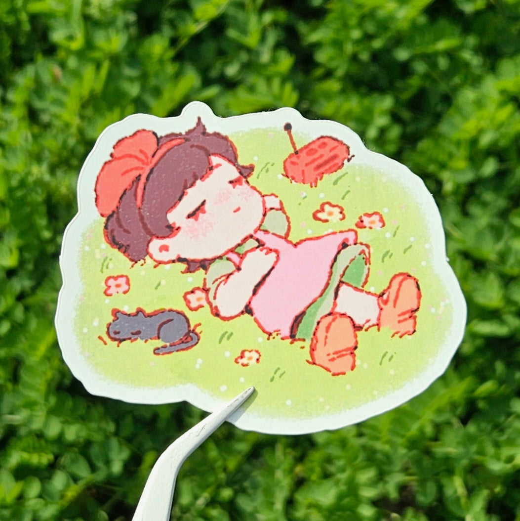 Napping Witch Sticker